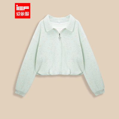 IEF/爱依服2025冬季新款韩版时尚休闲风设计感假两件通勤百搭卫衣