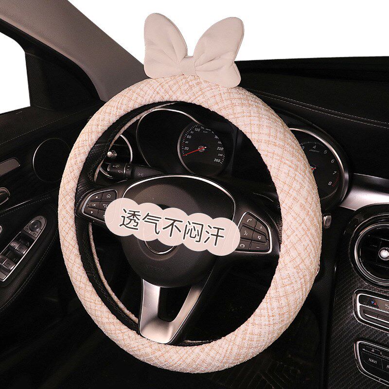 棉麻蝴蝶结四季汽车方向盘套r适用于思皓花仙子A5 E50A曜E40X X4