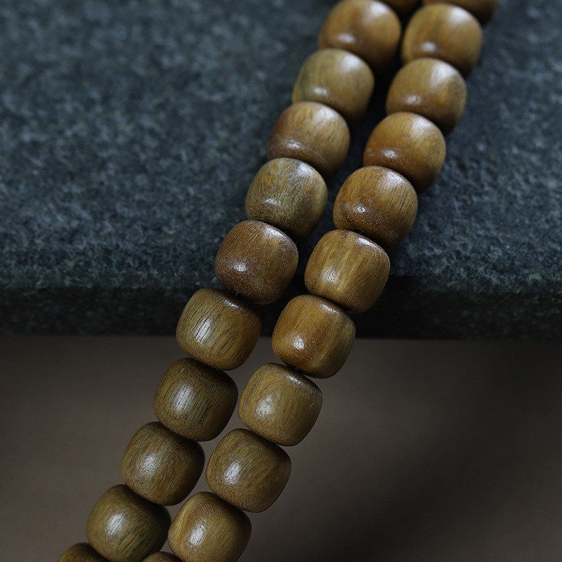 阿根廷绿檀老型珠手链108颗y檀香木老料百搭手串女念珠文玩饰品