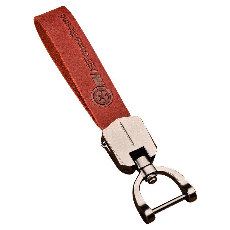 疯马皮汽车钥f匙扣男士女个性创意车钥匙挂件钥匙链简约高档真皮