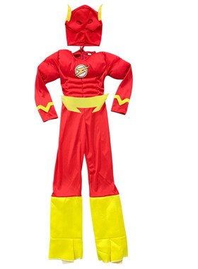 新款闪电侠衣服儿童肌肉服演出服装The Flash动漫cosVplay舞会派