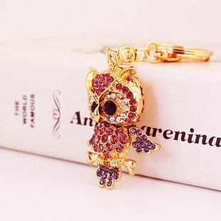 水钻猫头鹰动物镶钻挂o件汽车钥匙扣女包扣包挂挂饰工艺品饰品427