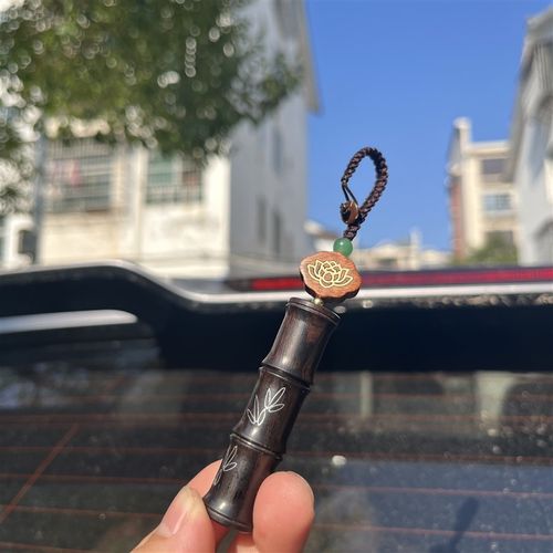 黑檀木竹节高升汽车钥匙扣挂件男个性创L意经文平安挂饰品女礼品