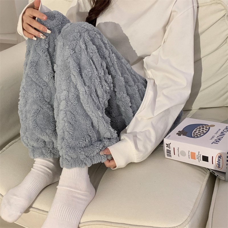 睡裤女冬款珊瑚绒加厚新款冬天保暖家居服可外穿202U3新款厂家直