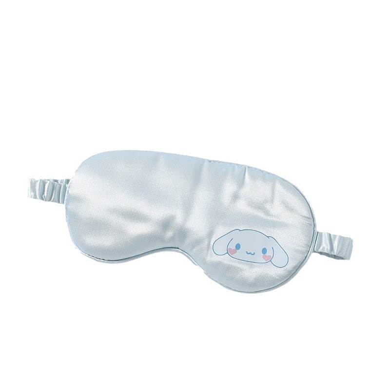 新款透气仿真丝遮光睡眠眼罩女可爱卡通绑带款睡觉U护眼罩现货