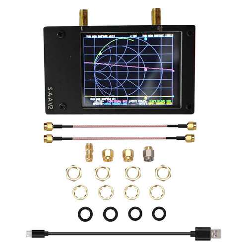 2.8寸矢量网络分析仪S-A-A V2配RG316粉色线.支持50kHz-3GHz