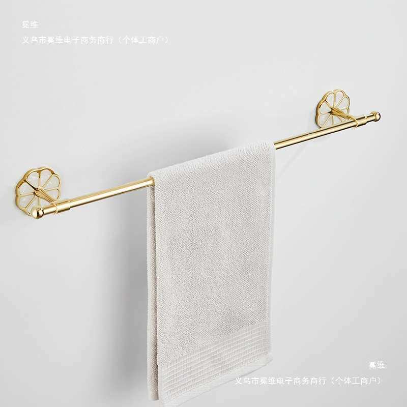 法式复古毛巾架金色置物架免打孔浴巾架浴室高颜值卫生间五金挂件