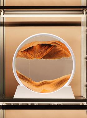 流沙绘画沙漏装饰客厅电视柜酒柜装饰创意减压办公室桌面灯豪华礼