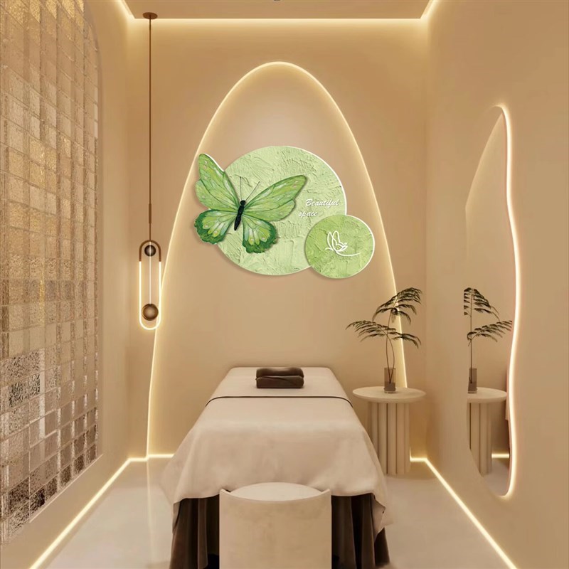 网红拍照区打g卡布置打造型美y容院装饰品房间形象墙面氛围业高级