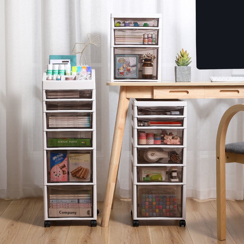 办公抽屉式收纳柜桌m底下A4文件置物架家用学生收纳盒杂物整理神