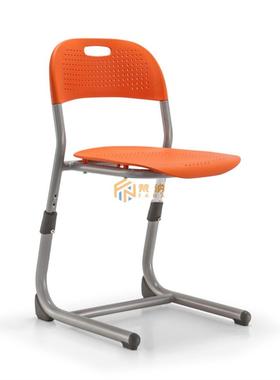 橙色可升降学生桌椅校园塑料椅初高中宿舍椅南培训椅会议椅食堂椅