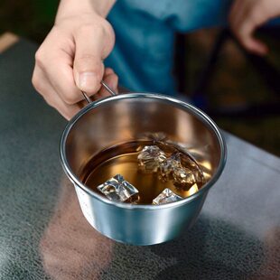 柯曼304不锈钢大号雪拉杯450ml容量户外露营饭碗可加热多重叠餐具
