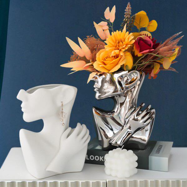 创意北欧风现代简约人像艺术客厅插花陶瓷个性花瓶家居装饰品摆件