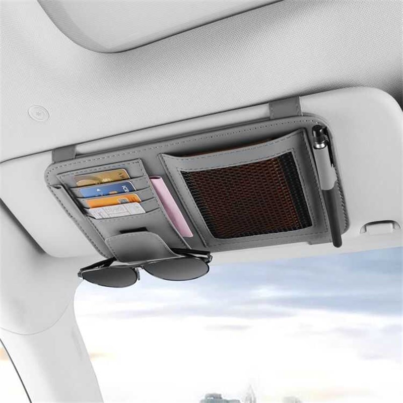 车载卡片夹汽车遮阳板收纳神器多功能车J载眼镜夹架卡片收纳袋整