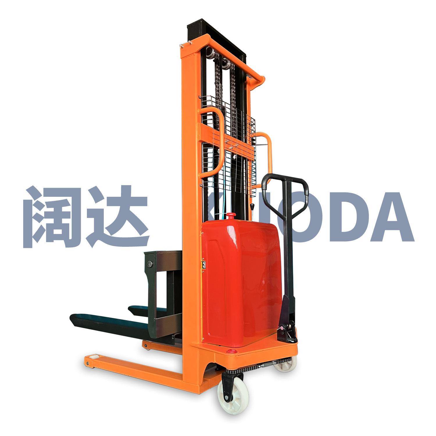 电半动叉FDN车电动升高车充电全堆垛车2T2m2.5mm步行式电动堆高车