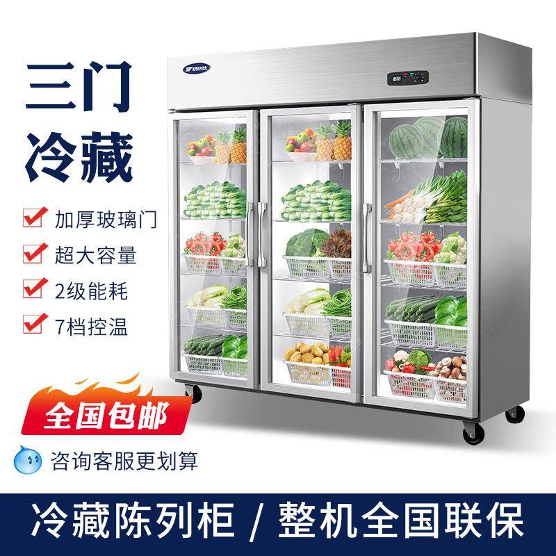 商用三门立式冷藏冰箱BCL0630S啤酒饮料展示柜商用便利店冷柜