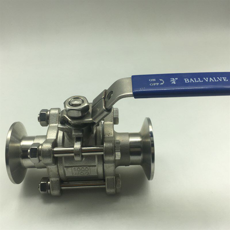 304不锈钢三片带锁快装球阀法兰直通式卡盘管道开关卡箍式球阀门