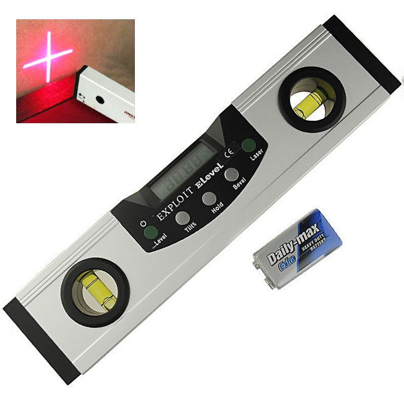 多功能水平尺高精度电子数显红外激光打线带强磁小水泡角度测量仪