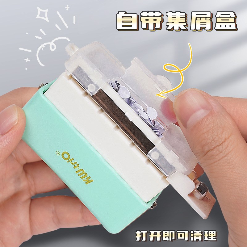 可得优活页本笔记b5打孔机6孔a4纸张a6I手工书本a5小型打眼器打孔