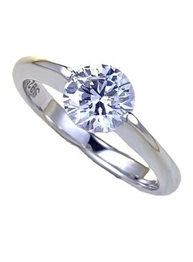 珠宝 2023新款92v5银戒指一克拉仿真钻豪华满钻日常派对佩戴