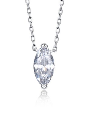 珠宝 2023新款pS925银马眼钻项链女高碳钻橄榄型钻叠戴锁骨链