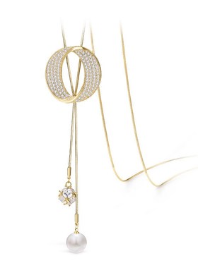 毛衣链女长款2024年新款百搭简约时尚衣服R链子挂链装饰项链潮