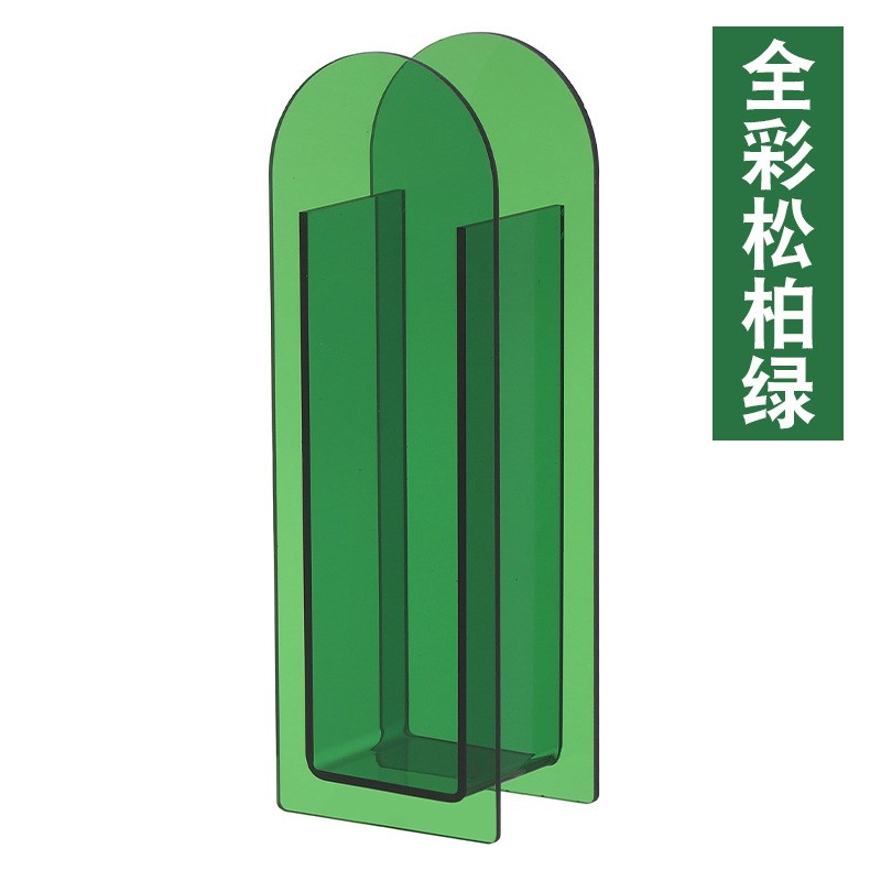 亚克力花瓶ins创意居家 透明彩色客厅P干花几何鲜花花瓶摆件