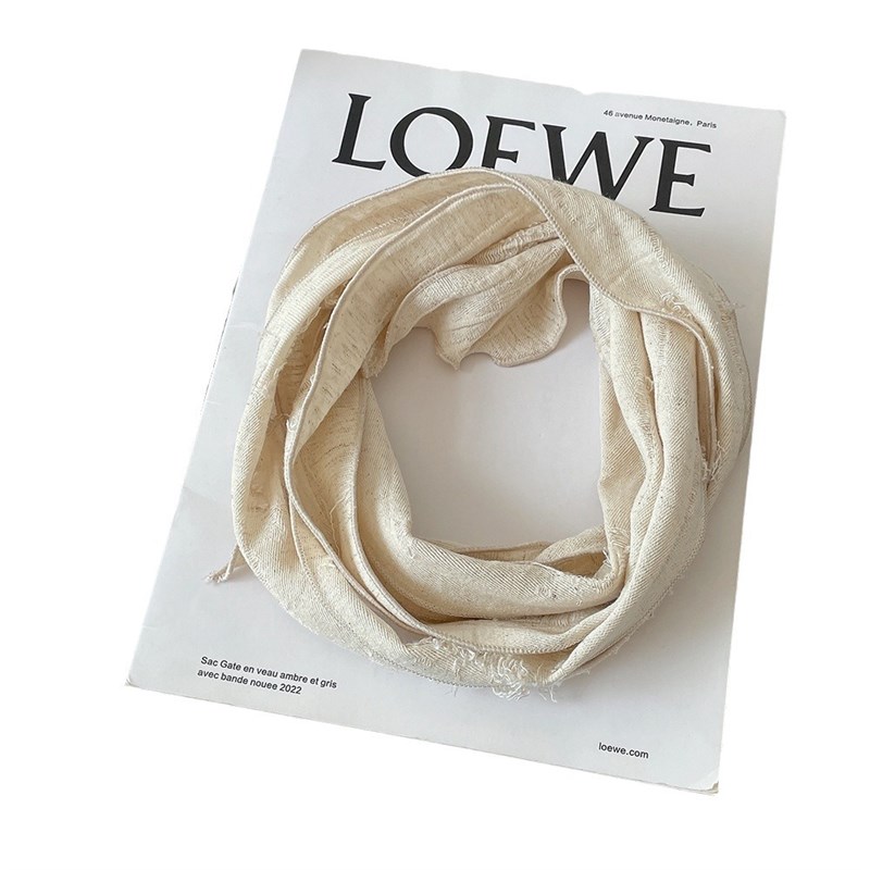 原创设计纯亚麻窄长条飘带领巾女20E0cm破洞个性发带绑包腰带围巾