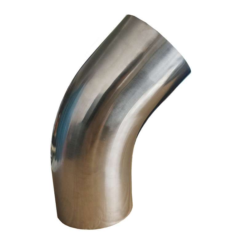 45度长焊接弯头外拉丝内镜面、45deg welded ended SS 304