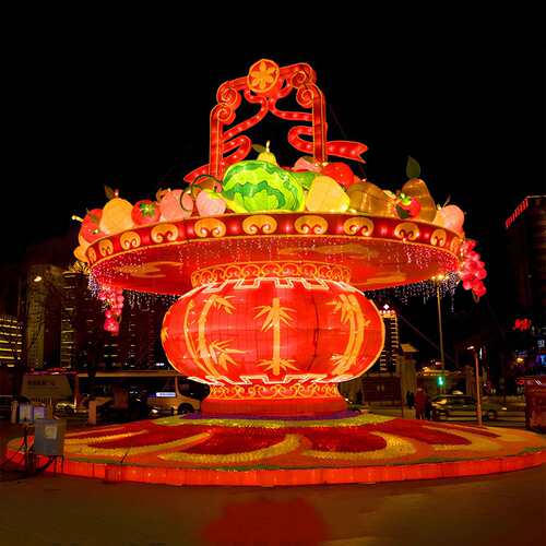 2025春节元宵大型花灯花篮造型灯组灯会文旅灯光传统节日自贡彩灯