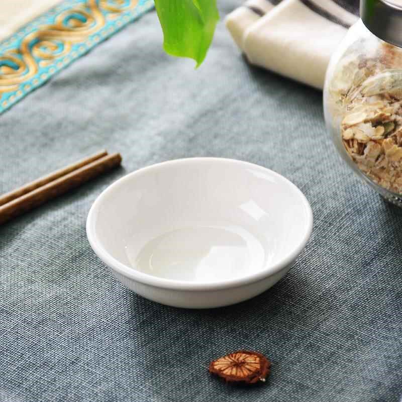 纯白色骨瓷餐具家用陶瓷简约敞口蘸料泡面碗大汤碗斗碗小碗米饭碗