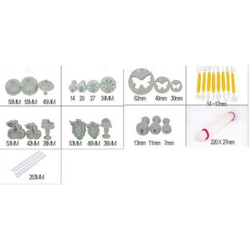 翻糖模具套装弹簧压模 花模 切模68件全模具工具软陶