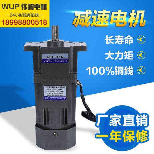 微型交流齿轮调速定速电机220v减速电机120W 5IK120RGN m5120-502