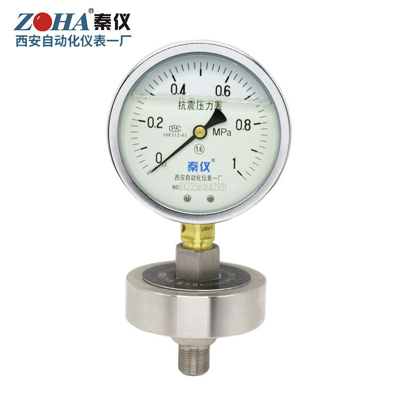 YTPN-100XL隔膜压力表1.6MPA气压油压螺纹安装西安自动化仪表一厂