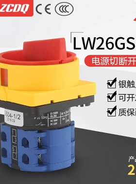LW26-20 GS04-1/2万能转换开关电源切断旋转机床负荷主控断电380V