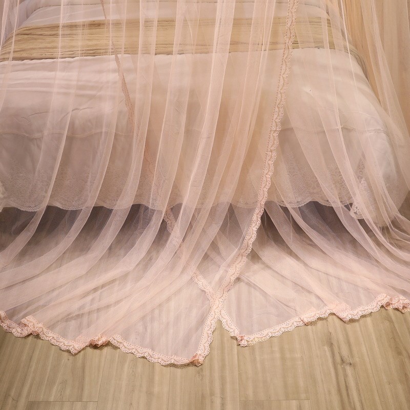 CB#新款加高加大加密1.5米直径蕾丝大圆顶吊顶加大蚊帐