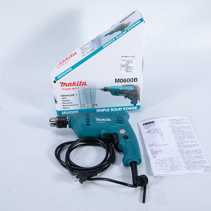 Makita牧田M0600B家用手钻手枪钻10mm电钻家用电动螺丝刀起子机
