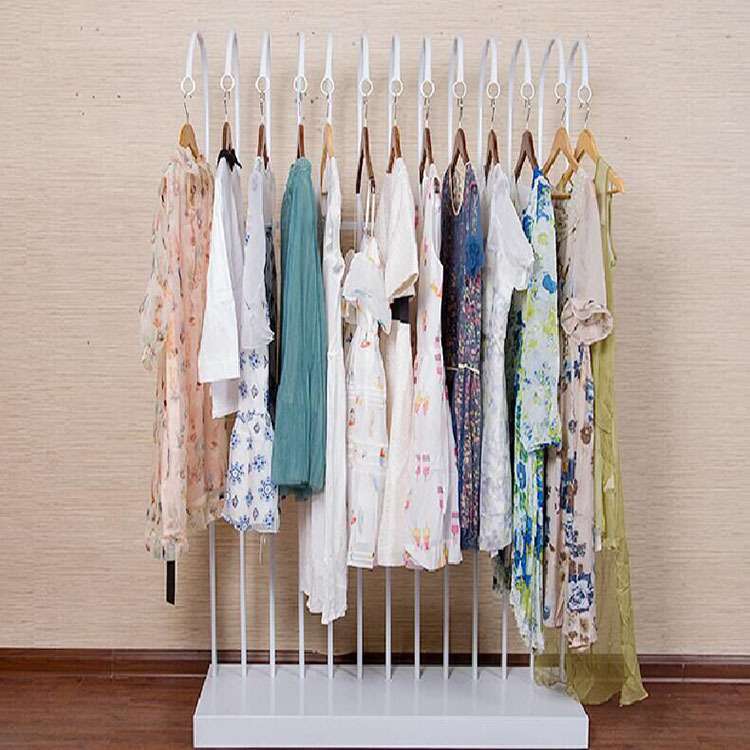 LOFT美式复古单杠服装货架 铁艺落地式服装展示架金属简约服装架