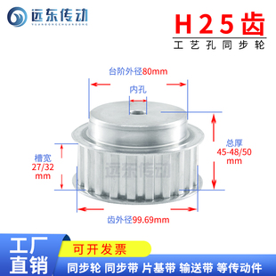 齿外径9909 H25齿 铝合金 标准件 传动轮 同步轮同步带轮皮带轮