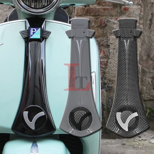 适用VESPA GTV GTS300 6日改装前面板领带结碳纤纹黑化彩色喇叭盖