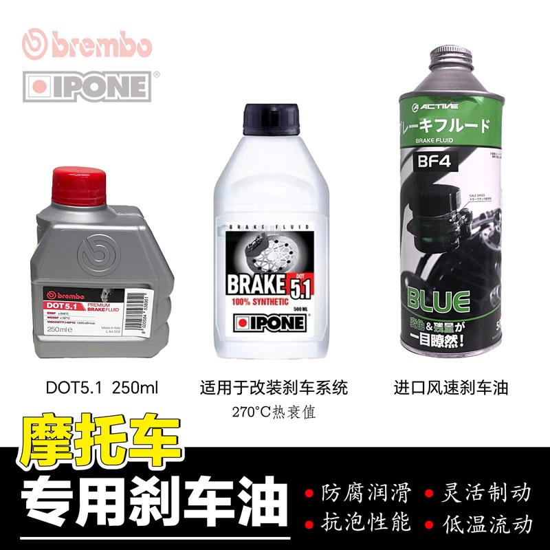 IPONE刹车油 布雷博brembo DOT5.1 刹车油 赛车级 风速彩色刹车油
