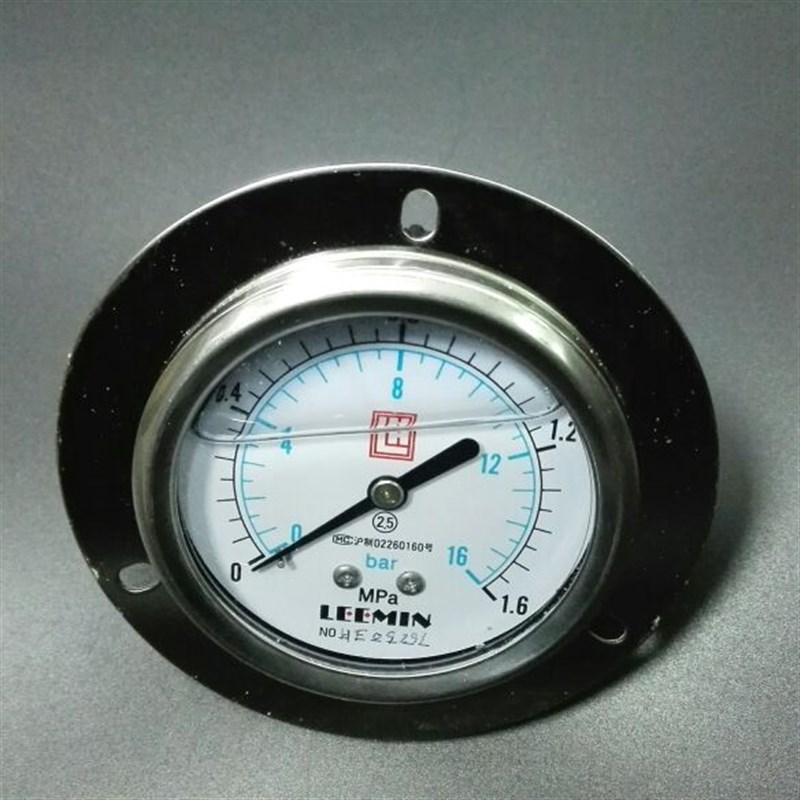63MM  Leemin 轴向带边耐震压力表  ytn-63iv 0-1.6mpa 16bar黎明
