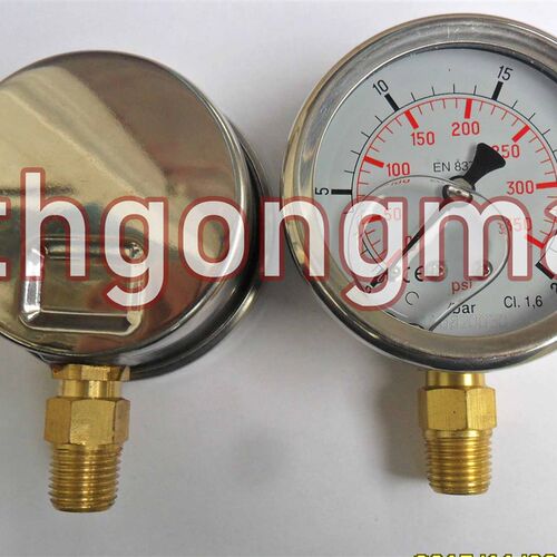 不锈钢耐震压力表YN-63 0-25bar/psi,水压表,油压表,液压表