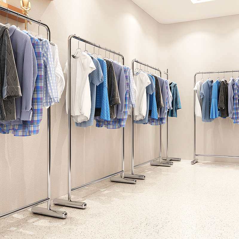 服装店展示架不锈钢落地式中岛服装架童装货架女装店专用挂衣架子