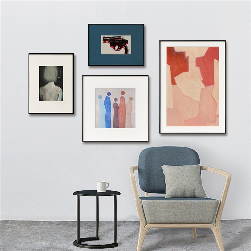 现代简约客厅沙发背m景墙组合装饰画小众民宿墙面挂画样板间定制