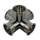 内外镜面卡箍式 不锈钢焊接五通 连接 316L卫生级快装 甄选304