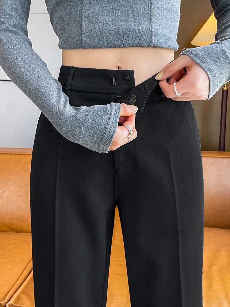 垂感直筒小西裤女九分职业小脚烟管裤工作OL春夏季八分Z小个子新