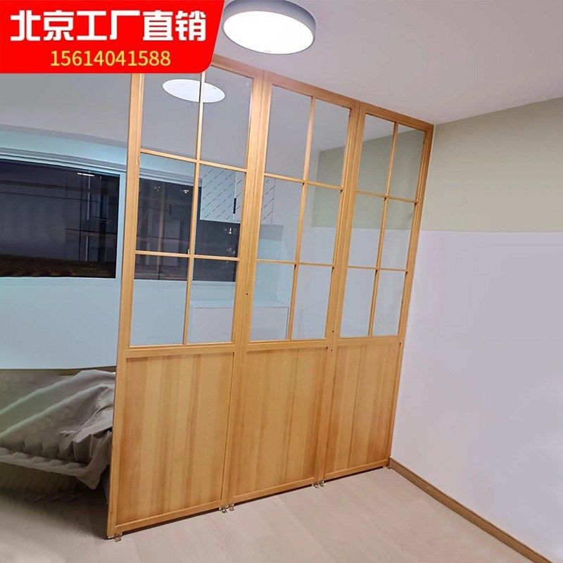屏风隔断客厅落地座屏卧室入户玄关遮挡玻璃O隔断墙办公室实木屏