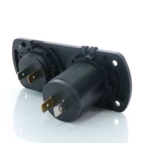 改装汽摩船车充双孔组合QC3.0车载充电器快充10A大电流母座