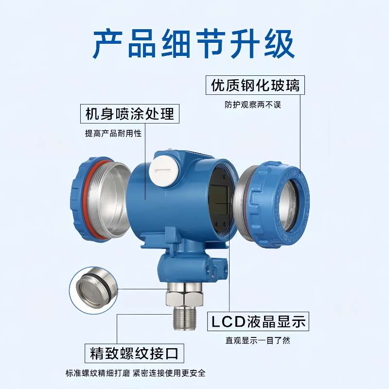 精度0.5级0.2级智能远传数显防爆型扩散硅真空负压绝压压力变送器